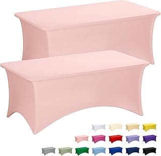 Fixwal Pink Stretch Tablecloth 2-Pack